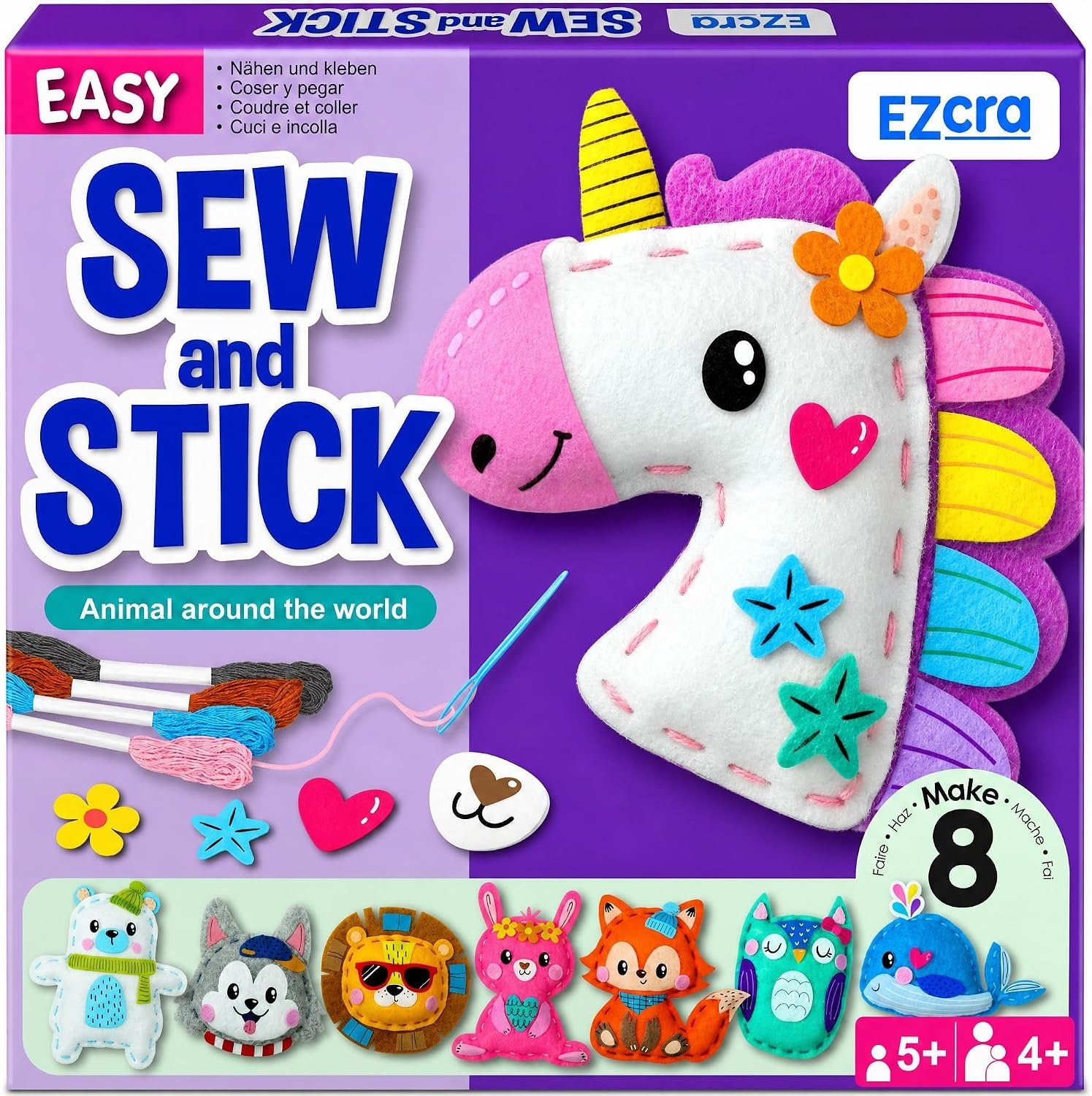 EZCRA Unicorn Sewing Kit for Kids