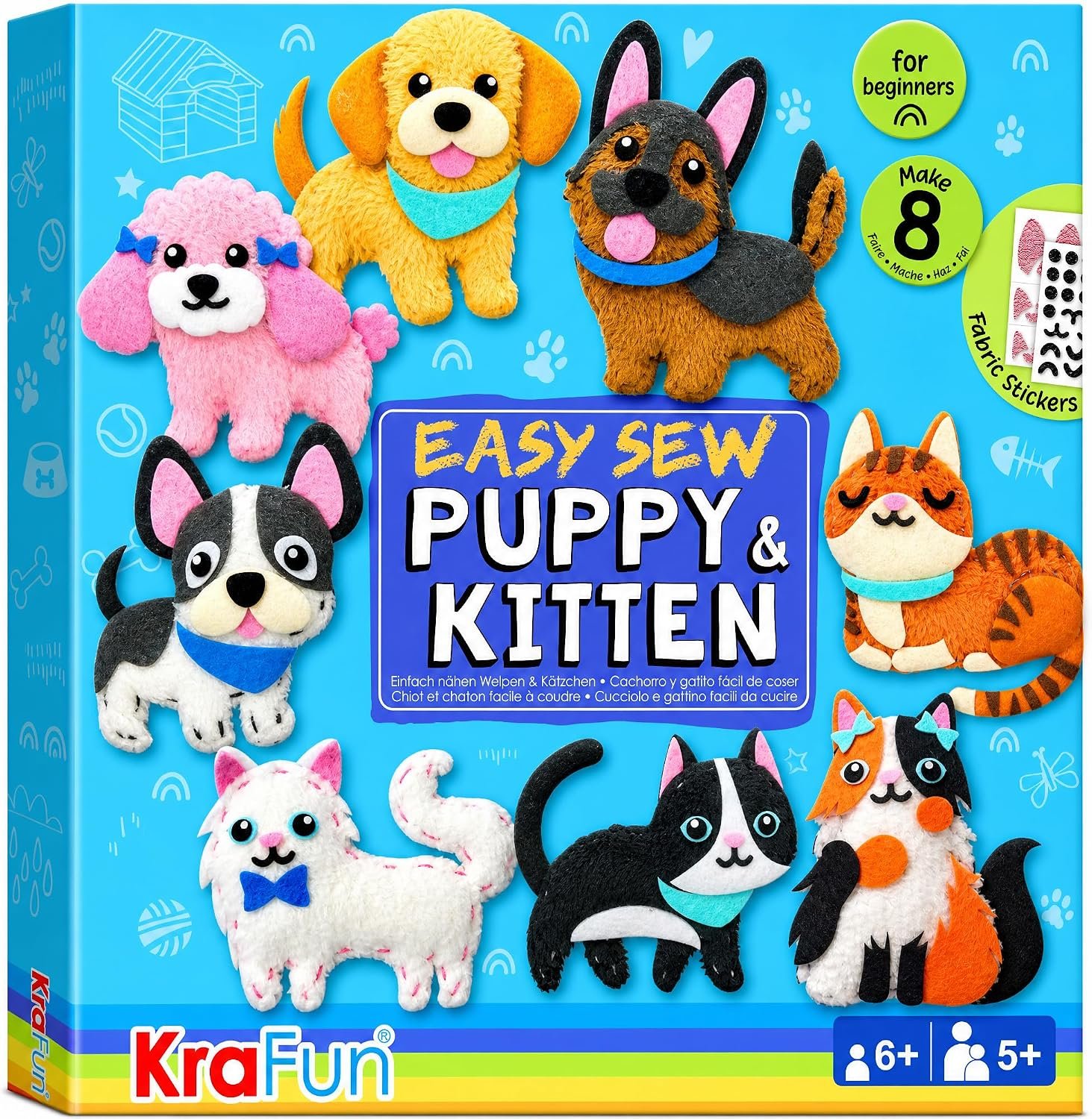KRAFUN Puppy & Kitten Sewing Kit